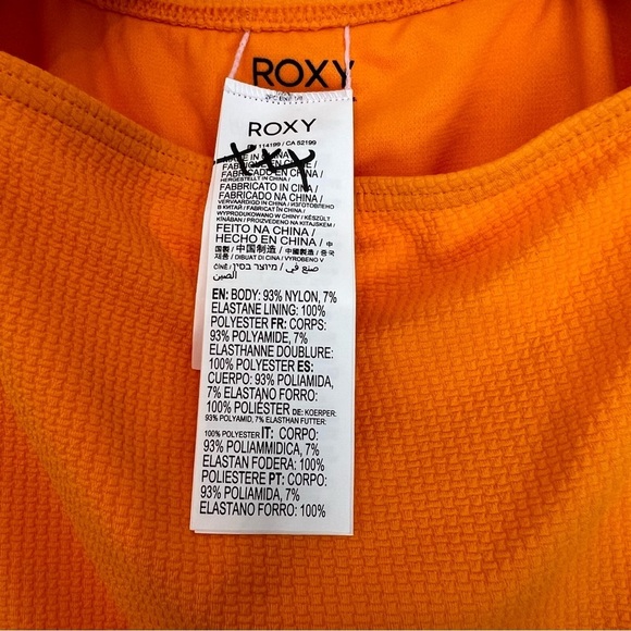 Roxy Cutout One Piece Swimsuit Tangerine Orange Large NWT Resort Beach Vacation - Picture 5 of 6